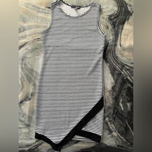 Black and white striped dress